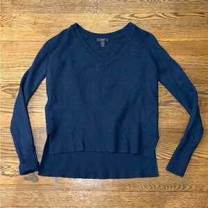 J. Crew Women’s Navy Blue V-Neck Sweater - Merino Wool Blend - XXS